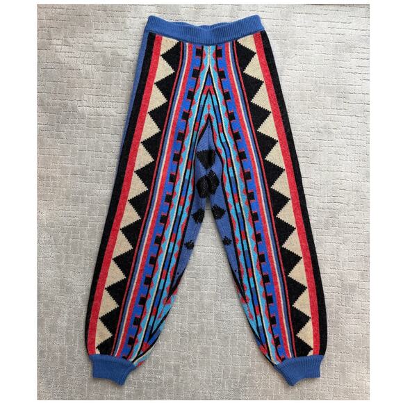 FARM Rio Pants - Farm Rio Julie Stripes Patch Multicolor Jogger Sweater Pants Women's Size XS